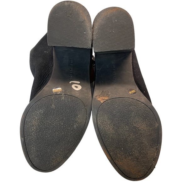 LUCKY BRAND Machiko Bootie Heels Black Nubuck Leather Sling Back Size 10 - Picture 6 of 8